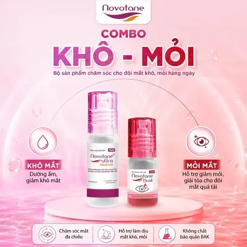 [COMBO KHÔ - MỎI] Bộ đôi chăm sóc hàng ngày hỗ trợ giảm khô mỏi & cải thiện điều tiết cho mắt sử dụng TBĐT/lens/lens cận