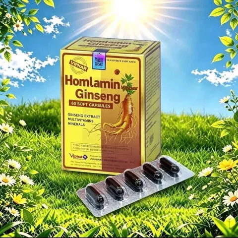 Viên nang Viphar Homlamin Ginseng 60 viên nang mềm chiết xuất nhân sâm