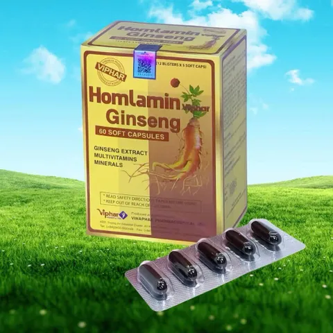 Viên nang Viphar Homlamin Ginseng 60 viên nang mềm chiết xuất nhân sâm