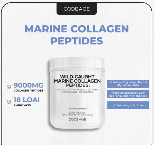 Bột Collagen Đại Dương Codeage - Marine Collagen Peptides 450g Giúp Da Căng Bóng Và Bổ Sung Lượng Collagen Thiếu Hụt