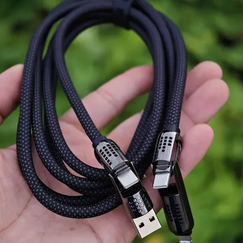 Cáp sạc đa năng 4 trong 1 bọc dù siêu bền sạc nhanh 240W dài 2m có đèn LED RGB - Dây To