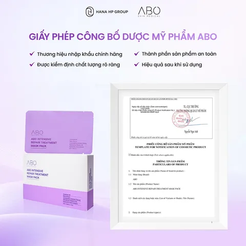 Combo 10 Mặt Nạ ABO Intensive Repair Treatment Mask Pack - Cấp Ẩm, Phục Hồi Và Làm Dịu Da, Chất Liệu Thiên Nhiên An Toan Cho Da