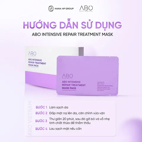 Combo 10 Mặt Nạ ABO Intensive Repair Treatment Mask Pack - Cấp Ẩm, Phục Hồi Và Làm Dịu Da, Chất Liệu Thiên Nhiên An Toan Cho Da
