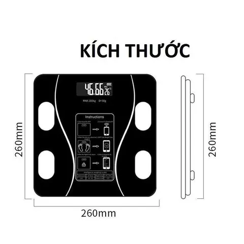 Cân Đo Sức Khỏe Thông Minh  Chịu Tải Tối Đa 180kg