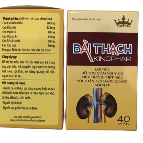 Viên Uống Lợi Tiểu BÀI THẠCH Kingphar Hỗ trợ giảm nguy cơ viêm đường tiết niêu, sỏi thận, sỏi bàng quang 