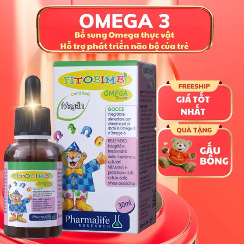 Siro Hỗ Trợ Phát Triển Não Bộ, Tốt Cho Mắt FITOBIMBI OMEGA JUNIOR, Omega Thực Vật Chai 30ml
