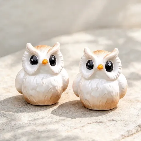 Combo 2 mô hình chim cú mèo nhựa nhỏ xinh kích thước 1.7cm trang trí tiểu cảnh,chậu cây,terrarium,bàn học…