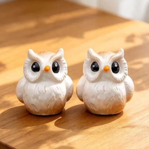 Combo 2 mô hình chim cú mèo nhựa nhỏ xinh kích thước 1.7cm trang trí tiểu cảnh,chậu cây,terrarium,bàn học…