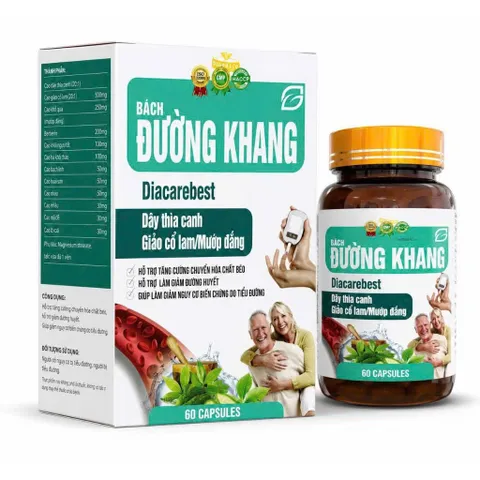 Bách Đường khang Diacarebest giảm đường, giảm mỡ trong máu, cao huyết áp cho người mắc bệnhh tiểu đường viên tiểu dường
