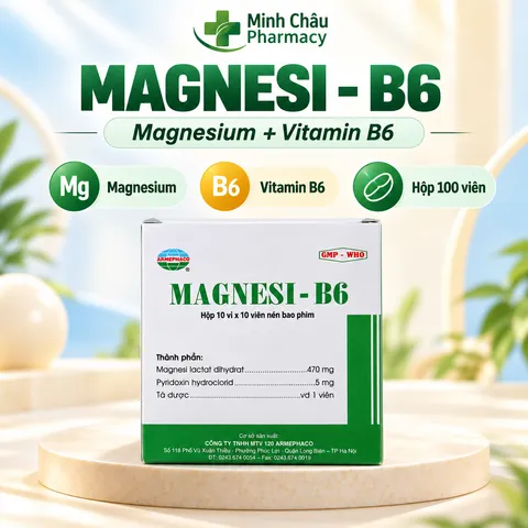 Viên Uống M-a-g-n-e-s-i B6 Bổ Sung Khoáng Chất Cân Bằng Năng Lượng Thư Giãn Cơ Thể Hộp 100 Viên-z120