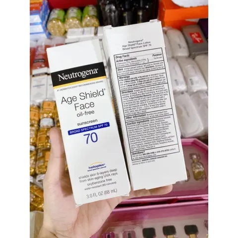 Hàng USA] Kem chống nắng chống lão hoá Neutrogena Age Shield Face Oil-free Sunscreen SPF70 (88ml)