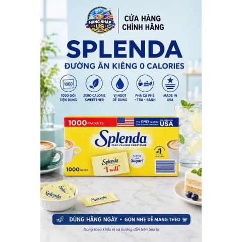 Đường Ăn Kiêng Splenda No Calories Sweetener 1000 gói - date 2028