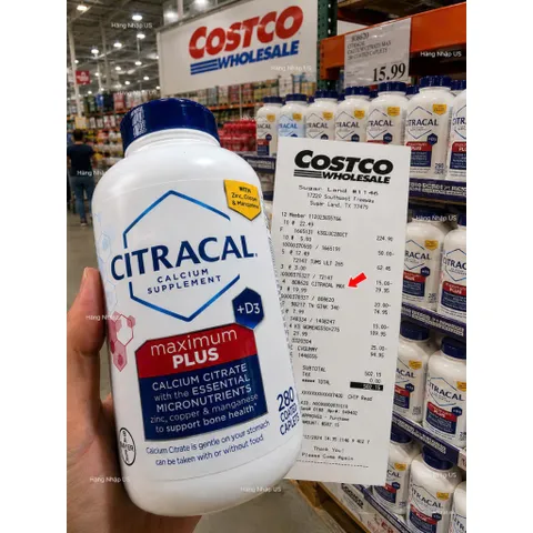 Viên uống bổ sung canxi hữu cơ CITRACAL Maximum Calcium citrate 280viên 859466