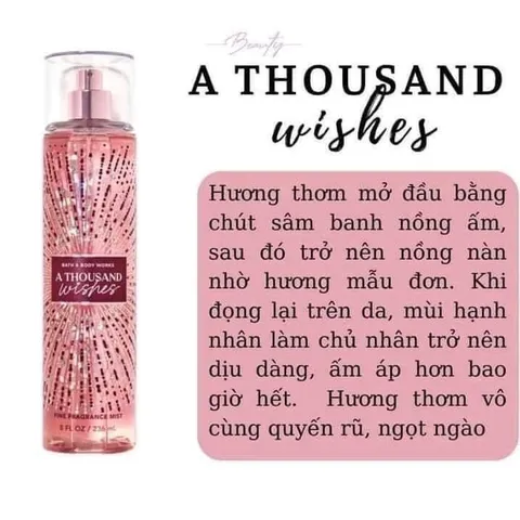 Chính hãng Mỹ Body mist A Thousand Wishes xịt thơm toàn thân của Mỹ 236ml