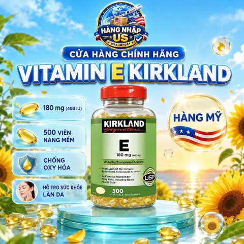 Viên Vitamin E 400 IU 500 Viên Kirkland Của Mỹ 859489