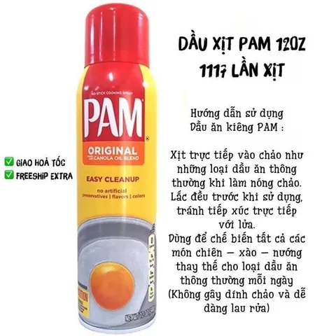 Xịt chống dính PAM Original 340g – Hàng Mỹ – Hàng Mỹ chính hãng 859485