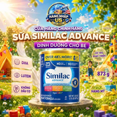 Sữa bột Similac cho trẻ từ 0-12 tháng tuổi Similac Advance OptiGro 873g MỸ 859509