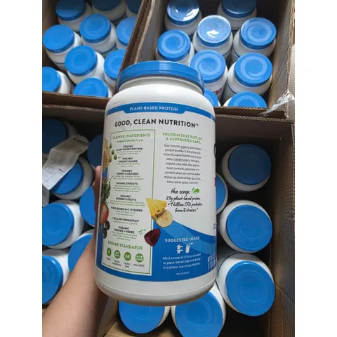 Mẫu mới [HCM]Bột đạm thực vật hữu cơ hương VANI 1200g, 1.2kg Orgain Organic Protein Plant Based Protein Powder[Hàng Mỹ]