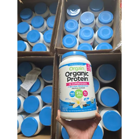 Mẫu mới [HCM]Bột đạm thực vật hữu cơ hương VANI 1200g, 1.2kg Orgain Organic Protein Plant Based Protein Powder[Hàng Mỹ]