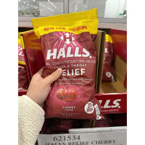 Kẹo Ha lls không đường vị Cherry 200 viên hàng mỹ 859540