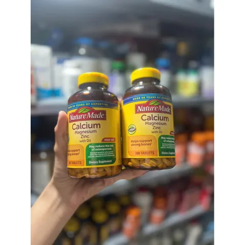 CAM KẾT CHÍNH HÃNG MỸ Viên uống Nature Made Calcium Magnesium Zinc With Vitamin D3 hộp 300 viên