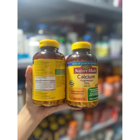 CAM KẾT CHÍNH HÃNG MỸ Viên uống Nature Made Calcium Magnesium Zinc With Vitamin D3 hộp 300 viên