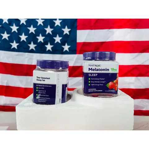 60 viên Kẹo Dẻo Ngủ Ngon Melatonin Natrol Gummies 10mg Date 2024