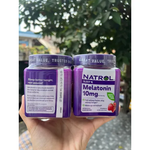 [Hàng Mỹ Bao Check] Kẹo ngủ ngon 10mg Natrol Melatonin Gummies Mỹ 90V[Date Xa][Ship Hỏa Tốc]