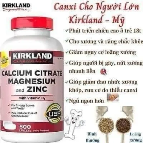 CHÍNH HÃNG Viên Calcium Citrate Magnesium and Zinc 500 viên Mỹ