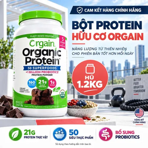[CHÍNH HÃNG MỸ] Bột Đạm Thực Vật Orgain Organic Protein 21g Đạm (Hộp 920g - 1200g - 1240g)