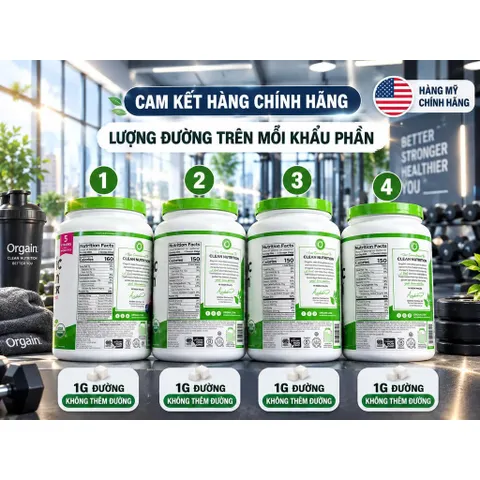 [CHÍNH HÃNG MỸ] Bột Đạm Thực Vật Orgain Organic Protein 21g Đạm (Hộp 920g - 1200g - 1240g)