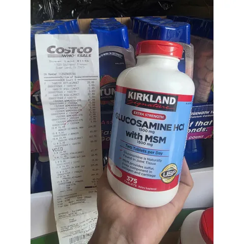 [HÀNG MỸ] Viên Uống Bổ Khớp Kirkland Glucosamine (Tùy Chọn Dòng MSM 375 Viên Hoặc Chondroitin 280 Viên)
