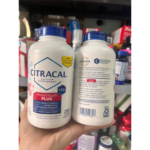 Viên CANXI CITRACAL Maximum Calcium citrate 280v DATE LUÔN XA CHÍNH HÃNG MỸ