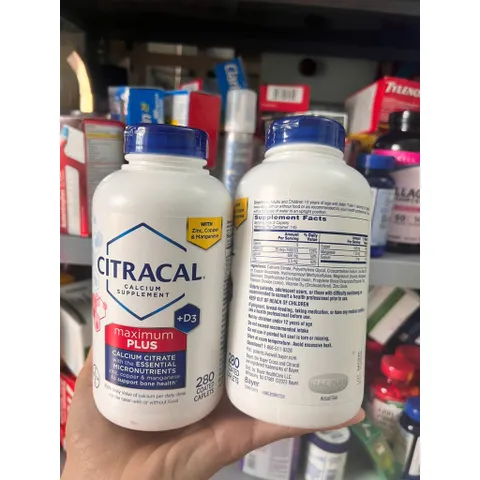 Viên CANXI CITRACAL Maximum Calcium citrate 280v DATE LUÔN XA CHÍNH HÃNG MỸ