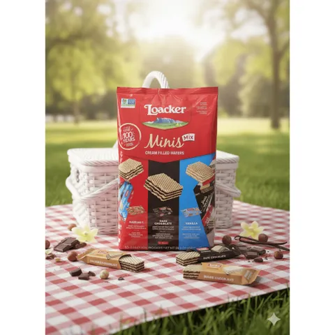 Loacker Minis Mix 800g – Bánh Wafer Mini 3 Vị – Giòn Thơm Ăn Là Ghiền
