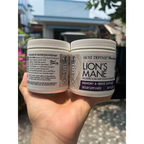 Bột Nấm Hầu thủ chay Host Defense Lion's Mane Mushroom Mycelium Powder 100g USA