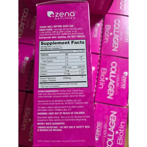 CHÍNH HÃNG MỸ COLLAGEN DẠNG NƯỚC ZENA NUTRITION LIQUID COLLAGEN + BIOTINN 900ml Chính hãng Mỹ