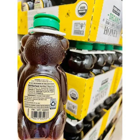Mật Ong Gấu Hữu Cơ Kirkland Organic Raw Honey 680g Chính hãng Mỹ