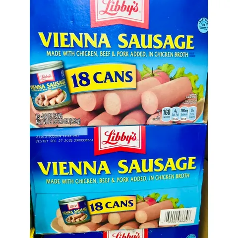 Thùng 18 lon Xúc Xích Libby Vienna Sausage Của Mỹ 130g/lon