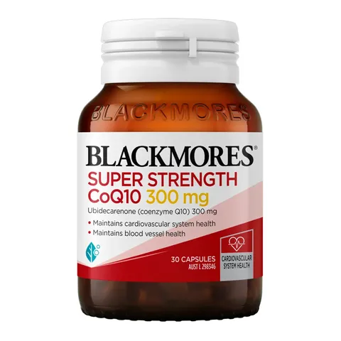 Blackmores Super Strength CoQ10 300mg - Duy trì sức khỏe hệ tim mạch hỗ trợ duy trì chỉ số lipid máu khỏe mạnh chính hãng Úc