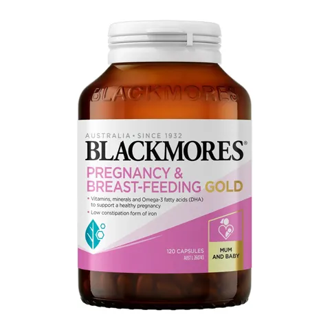 Blackmores Pregnancy and Breastfeeding Gold - Hỗ trợ sự phát triển toàn diện của thai nhi giảm nguy cơ loãng xương cho mẹ chính hãng Úc