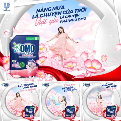 Nước Giặt OMO MATIC Cửa Trước | Cửa Ngang Ngăn Mùi Ẩm Mốc  - Túi 3.6 KG