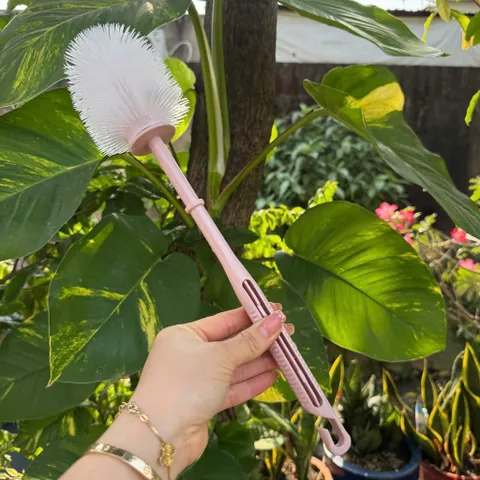 Combo 2 chổi tròn cọ bồn cầu, nhà vệ sinh nhựa Việt Nhật 5853, Cây cọ toilet silicone ,cọ bồn cầu đa năng