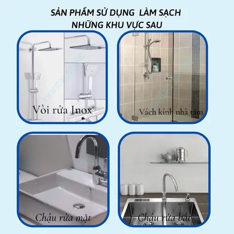 Siêu tẩy cặn canxi nhà tắm,tẩy sạch vòi inox, đốm nước trên vách kính, bồn sứ Dr.C 300ml