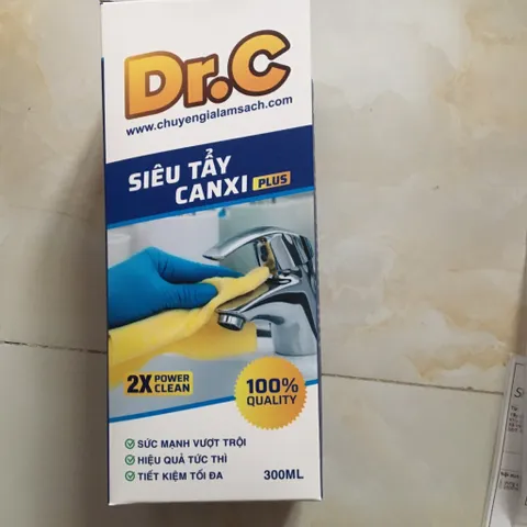 Siêu tẩy cặn canxi nhà tắm,tẩy sạch vòi inox, đốm nước trên vách kính, bồn sứ Dr.C 300ml