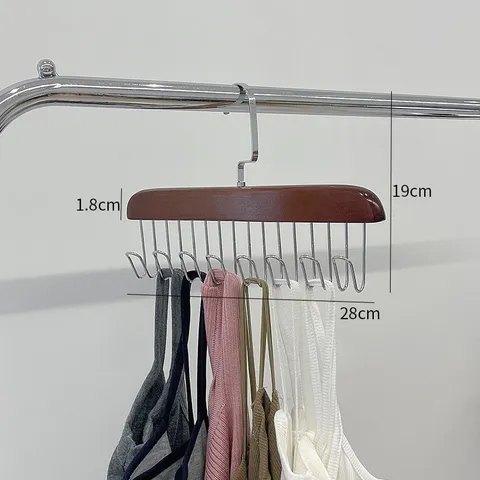 Móc gỗ treo đồ lót ⚡️ Móc gỗ treo đồ đa năng áo lót, cà vạt, dây lưng tiện dụng