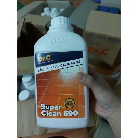 Làm sạch sàn gạch, thiết bị men sứ Dr.C CHÍNH HÃNG - Super Clean S90 Tẩy Xi Măng, Vôi Vữa Trên Bề Mặt Sàn Gạch