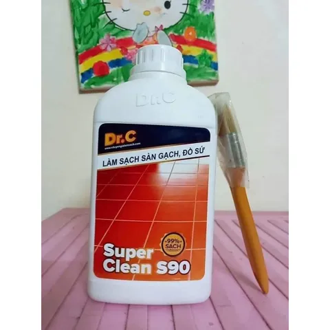 Làm sạch sàn gạch, thiết bị men sứ Dr.C CHÍNH HÃNG - Super Clean S90 Tẩy Xi Măng, Vôi Vữa Trên Bề Mặt Sàn Gạch