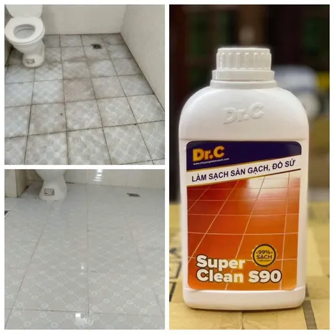 Làm sạch sàn gạch, thiết bị men sứ Dr.C CHÍNH HÃNG - Super Clean S90 Tẩy Xi Măng, Vôi Vữa Trên Bề Mặt Sàn Gạch