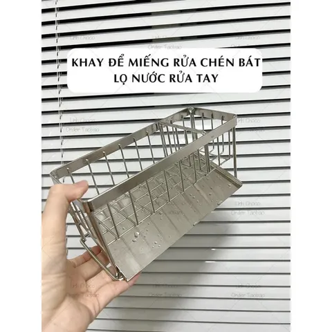Giá Để Đồ Rửa Chén Bát  inox 304 chống rỉ Kệ Đựng Đồ Bồn Rửa Bát Tiện Lợi Kèm Khay Hứng Nước